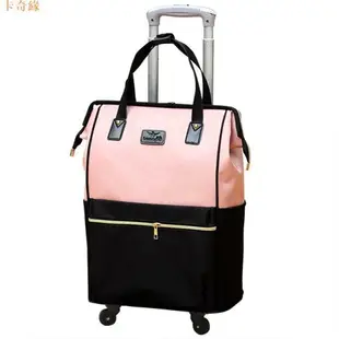 大容量旅行雙肩包拉桿箱 時尚手提帆布萬向輪拉桿包 旅遊行李袋 登機包