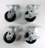 4" x 2" Phenolic Wheel Caster - Swivel (2EA) & Swivel with Brake (2EA)