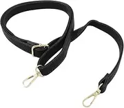 Litoexpe Black Purse Straps Leather Straps, Bag Straps Replacement Crossbody Leather Adjustable Replacement Strap, 27-51 Inch