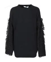 MSGM Crewneck Frayed Jumper Black