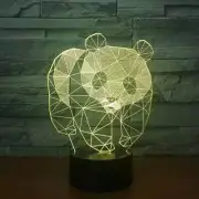 3D Panda Night Light 7 Color Change LED Desk Lamp Touch Switch Room Decor Gift G