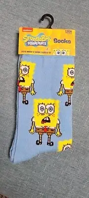 NWT SPONGEBOB SQUAREPANTS CREW MENS SIZE 6-12 NICKELODEON SOCKS