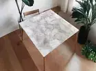 18" White Quartz Stone Coffee Table Top Square Crystal Healing Nightstand Table