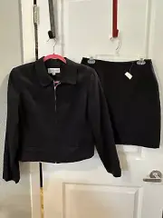 NWT Toto N Ko Petite Women’s Blazer 12P & Skirt 10P Black 2 Piece Skirt Suit