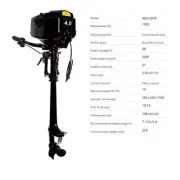 Electric Outboard Motor 48V 4HP 1000W Inflatable Boat Engine Propeller