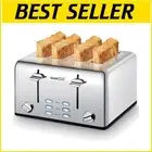 Premium Stainless Steel 4-Slice Toaster with Versatile Toasting Functions
