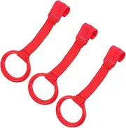 NAMOARLY Baby Pull Up Rings 3 Pack Learning Standing Ring Crib Hanging Ring Plastic Webbing Safe for Boys and Girls Encourage Walking Bright Colors Easy to Assemble