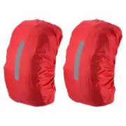 30-40L Waterproof Backpack Rain Cover 2 Pack with Vertical Strap S Red