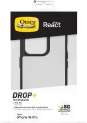 Otterbox Shockproof Case React IPHONE 14 Pro Transparent Contours Black Military