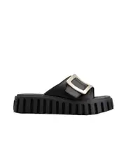 Viv' Go-Thick Metal Buckle Mules in Leather 36,39,40 black