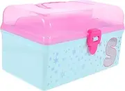 SWOOMEY Storage Box with Lid Handheld Plaything Organizer for Cartoon Design Container for Board Games Puzzles Comfortable Grip Handle Durable Storage