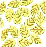 [TEMPNAP] Antique Leaf Charms 100pcs Glass Leaf Pendants for Jewelry Diy Bracelet Necklace Accessories
