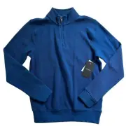 NWT Nordstrom Long Sleeve 1/4 Zip Pullover Blue Caspia Kids Large