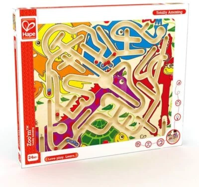 Award Winning Hape Zoo'm Kid's Magnetic Wooden Bead Maze Puzzle
