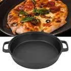 25CM Thickened Pancake Pan Cast Iron Flat Bottom Pan 2 Handle Kitchen Frying Pan