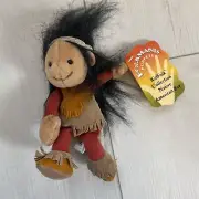 Folkmanis Finger Puppet Kidfolk Native American Dakota Boy Plush Doll HTF NWT