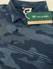 NWT Travis Mathew Eco Collection Beachside Stealth Golf Polo Shirt Blue 3XL $100