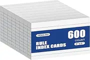 Index Cards 3x5 Inch - 600 Pack, Ruled Index Flash Cards for Studying, Lined Index Note Cards 3x5 Flashcards, Notecards 3 x 5 Lined Small Index Cards Ruled White 3x5 Cards for Office, School, Home
