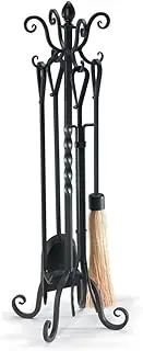 NAPA FORGE, Brushed Pewter Pilgrim Home and Hearth 19007 Victorian Fireplace Tool Set, 33″, 17 lbs