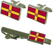 [Select Gifts] Northamptonshire County England Flag Cufflinks Tie Clip Box Gift Set