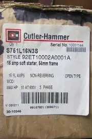 EATON CUTLER HAMMER S751L16N3S 16 Amp Soft Starter 92ET10002A0001A