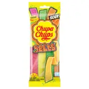 Chupa Chups Sour Belts Apple, Strawberry Mixed Fruit Flavours Sugar Candy Sweets