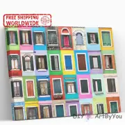 Paint By Numbers Kit Doors Abstract Decor Oil Painting Wall Canvas Framed Brush