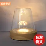 夯貨🎉觸摸無線充電木發光LED小夜燈底座 水晶球鹽燈 水晶鹽燈 交換禮物 鹽燈 USB水晶鹽燈 水晶石鹽燈 工藝品發光