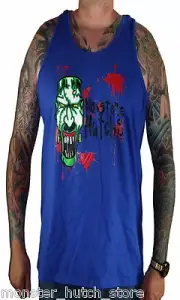 BRAND NEW Monster Hutch BLOOD SPATTER Tank Top MEDIUM-2XLARGE BLUE LIMITED RARE
