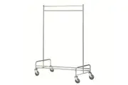 Dolphy Stainless Steel Laundry Trolley - 122x55x172 cm, Polished Silver Finish, Heavy-Duty Rolling Linen Cart for Hotels and Commercial Laundry Handling