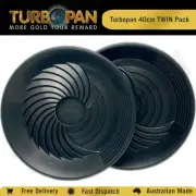 TURBOPAN 40CM PLASTIC GOLD PAN TWIN PACK PROSPECTING PANNING SLUICE -BLACK