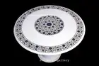 36" marble Table Top semi precious stone floral Inlay Work with marble Stand
