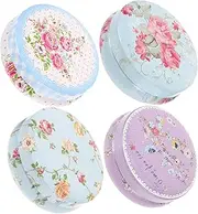 FRCOLOR 4pcs Box Small Iron Storage Boxes Durable Candy Containers with Lid Versatile Organizer for Office Home Sundries for Candles USB Drives Small