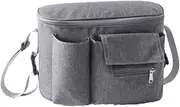 Pram Organiser, Buggy Organiser Bags, Pram Bags, Children's Buggy Organiser, Universal Pushchair Organiser, Pushchair Bag Shoulder Strap, Pram Bag Storage Bag (Grey)