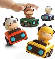 Press & Go Car for Toddlers 1-3, Baby Animal Racing Cars, Infant Play Vehicle Set, Baby Push Go Friction Car Toys for 6-9-12-18 Months, 1st Birthday for 1-2 Years Old Boys