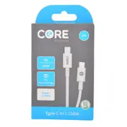 Core USB-C to Type-C Cable Phone Charging Cord 2m For Samsung iPhone White