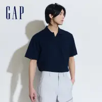在飛比找momo購物網優惠-【GAP】男裝 Logo短袖POLO衫-海軍藍(460848