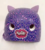 Krash Bike Skate Helmet Youth Medium M Purple Pink Animal Print Cat Ears 8 Yrs +