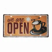 2xtin Sign We Are Open Metal Tin Sign Vintage Retro Man Cave 150x300mm Metal