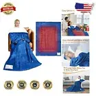Blue Sherpa Heating Blanket - Portable Electric Throw with Overheat Protection