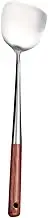 Amosfun Stainless Steel Wok Spatula with Wooden Handle Ergonomic Design for Comfortable Cooking Kitchen Supply for Home Chefs and Smooth Finish