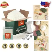 Complete 15 lb Soy Wax Candle Making Set - Tools, Wicks, and Stickers Included