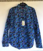 ROBERT GRAHAM Button Up Shirt Blue Gaston Size M New