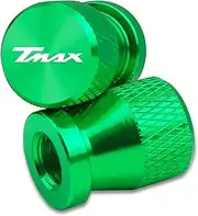 2PCS CNC Aluminum Motorcycle Wheel Tire Valve Stem Caps Tyre Airtight Cover T-Max 500 TMAX 560 TMax 530 Accessories(Green)