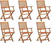Garden Chair Folding Garden Chairs 6 pcs Solid Eucalyptus Wood Patio Seating