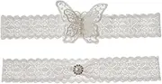 [COSMEVIVI] Lady Lace Garter Bridal Lace Garter Elastic Bridal Garters Women Lace Garter Wedding Lace Garter White