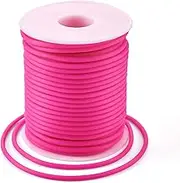 Beadthoven 3mm Hollow Pipe Rubber Tube Cords, 27Yards Barber Cord for Knitting Stitch Holder, Tubing Rubber Cord with Spool for Bracelet Jewelry Making DIY Crafts 1.5mm Hole - Camellia