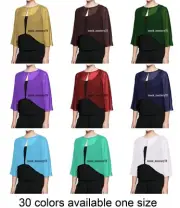 Chiffon Peplum Top Size korean top Blouse Top Sleeve Floral Women's wear C48