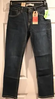 NEW LEVI'S Big Boys 511 Slim Stretch Fit Jeans Dark Blue Pant 16 REG Size 28x28