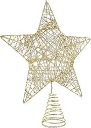 MERRYHAPY Christmas Tree Topper Star Xmas Tree Decoration Family-Friendly Ornament Reusable Sturdy Metal Craft
